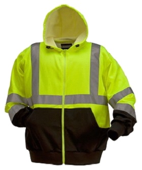 High Visibility Polycotton Fleece Hooded Front Zip Jacket